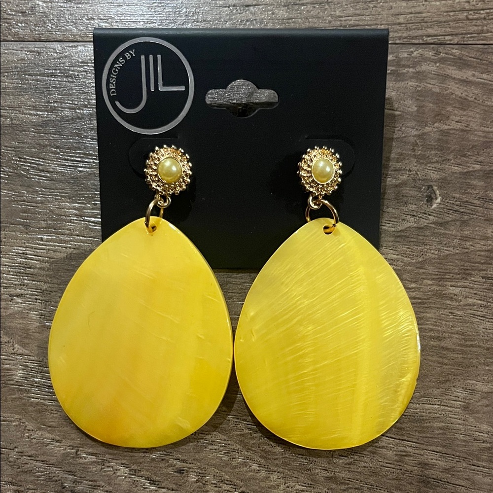 Yellow Teardrop Earrings